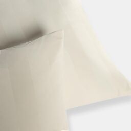 OHS 2 Pack Soft Stripe Velvet Decorative Square Cushion Covers in Cream - Size: 45 cm x 45 cm - thumbnail 3