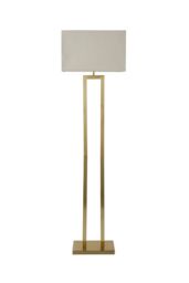 ValueLights Gloria Double Stem Metal Floor Lamp with Rectangular Lamp Shade in Metallic Gold - thumbnail 6