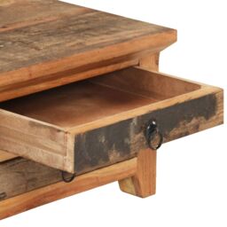 Berkfield Home Coffee Table 90x50x31 cm Solid Reclaimed Wood in Brown - Size: 90 x 50 x 31 cm - thumbnail 6