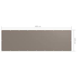 Berkfield Home Balcony Screen Taupe 120x400 cm Oxford Fabric in Beige - thumbnail 5
