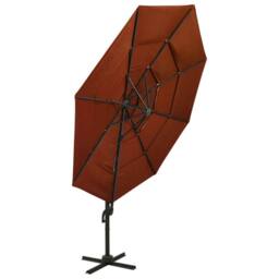 Berkfield Home Harmful 4-Tier Parasol with Aluminium Pole Terracotta 3x3 m
