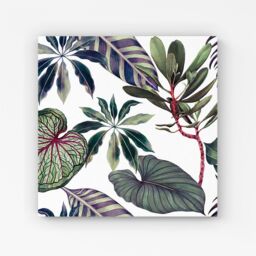 Warren Reed - Designer Watercolor Tropical Leaf Canvas in Green - Size: w10 inch x h10 inch - thumbnail 1