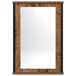 Berkfield Home Bathroom Mirror Cabinet Old Wood 42x12x60 cm Engineered Wood in Brown - Size: 42 x 12 x 60 cm - thumbnail 4