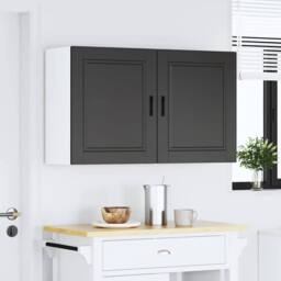 Berkfield Home Kitchen Wall Cabinets 2 pcs¬†Porto Black Engineered Wood - thumbnail 3