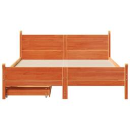Berkfield Home Bed Frame without Mattress Wax Brown 120x200 cm Solid Wood Pine - Size: Small Double - thumbnail 4