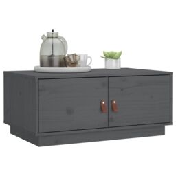 Berkfield Home Coffee Table Grey 80x50x35 cm Solid Wood Pine - Size: 80 x 50 x 35 cm - thumbnail 5