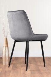 FurnitureboxUK Selina Round Glass Chrome Leg Dining Table & Pesaro Black Leg Chairs in Grey - Size: 4 Person - thumbnail 9