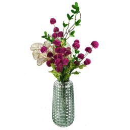 Leaf Pack of 6 x 50cm Dahlia Pompom Pink Artificial Stem - Size: 6 x 50 cm - thumbnail 5