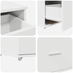 Berkfield Home Drawer Cabinet with Wheels White 55x45x33.5 cm Engineered Wood - thumbnail 9