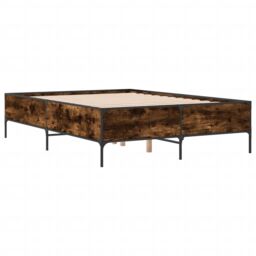 Berkfield Home Bed Frame without Mattress Smoked Oak 140x190 cm in Brown - thumbnail 3