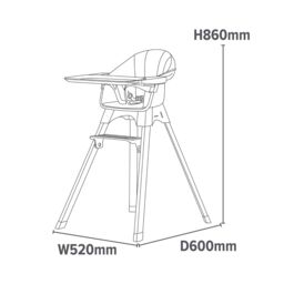 Liberty House Toys Kids High Chair - Grey & Beechwood in Pale Grey - thumbnail 9