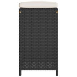 Berkfield Home Garden Bar Stools with Cushions 4 pcs Black Poly Rattan - thumbnail 5