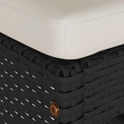 Berkfield Home Garden Bar Stools with Cushions 4 pcs Black Poly Rattan - thumbnail 7