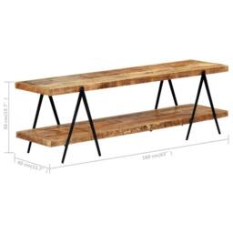 Berkfield Home TV Cabinet 160x40x50 cm Solid Mango Wood in Brown - Size: 160 x 40 x 50 cm - thumbnail 5