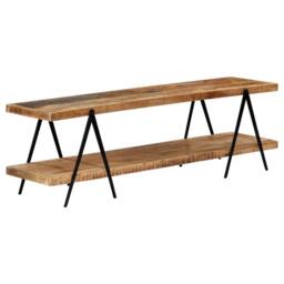 Berkfield Home TV Cabinet 160x40x50 cm Solid Mango Wood in Brown - Size: 160 x 40 x 50 cm - thumbnail 7