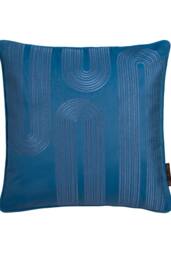 Laurence Llewelyn-Bowen 'Diva Embroidery' Velvet Filled Cushion in Teal - Size: 43 cm x 43 cm - thumbnail 2