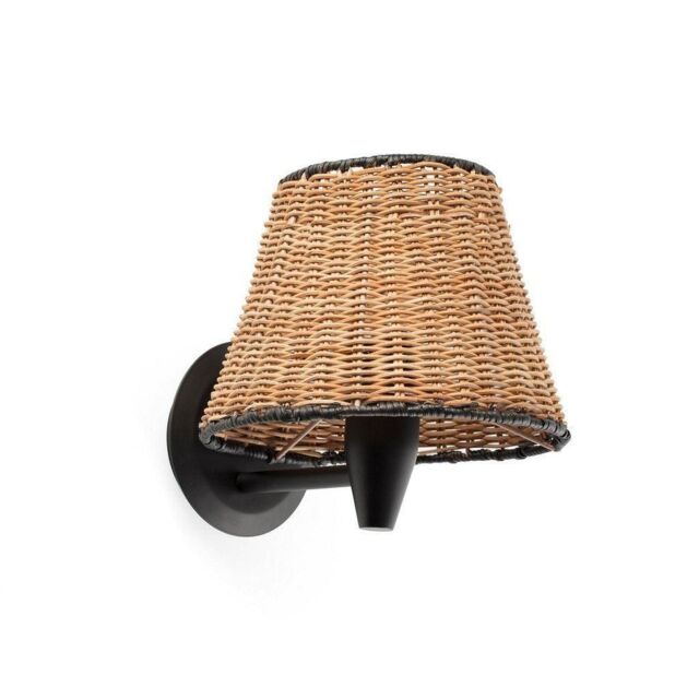Netlighting Sumba Black Rattan Shade Wall Lamp 3000K - image 1