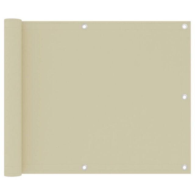 Berkfield Home Balcony Screen Cream 75x500 cm Oxford Fabric in Beige - image 1