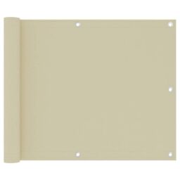 Berkfield Home Balcony Screen Cream 75x500 cm Oxford Fabric in Beige - thumbnail 1