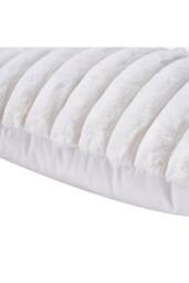 Living and Home 45x45cm Brushed Fabric Cushion Fluffy Striped Throw Pillow in White - Size: 45x45 cm - thumbnail 6