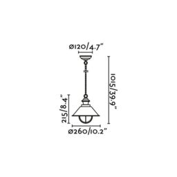 Netlighting Nautica 1 Light Small Outdoor Ceiling Pendant Light Clear Rust Brown E27 - thumbnail 2