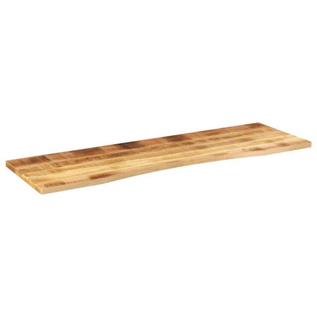 Berkfield Home Desk Top with Curve 160x50x2.5 cm Solid Wood Rough Mango in Brown - image 1