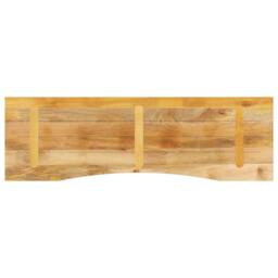 Berkfield Home Desk Top with Curve 160x50x2.5 cm Solid Wood Rough Mango in Brown - thumbnail 5