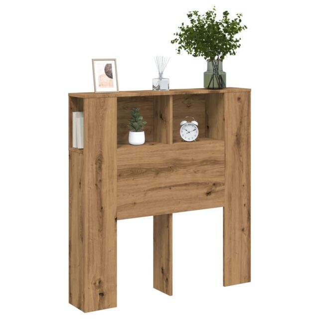 Berkfield Home Headboard Cabinet Artisan Oak 100x19x104.5 cm Engineered Wood in Brown - image 1