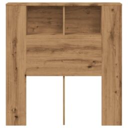 Berkfield Home Headboard Cabinet Artisan Oak 100x19x104.5 cm Engineered Wood in Brown - thumbnail 4