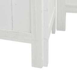 Berkfield Home Room Divider 6 Panels White Solid Wood Paulownia - thumbnail 7