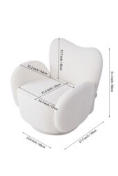 Plush Teddy Upholstered Swivel Armchair - thumbnail 3