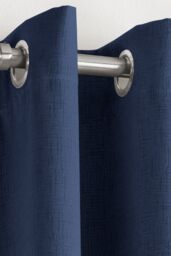 Enhanced Living 'Vogue' Navy Eyelet Thermal Noise Reducing Dim Out Curtains Pair - Size: 168 cm width x 183 cm drop - thumbnail 2