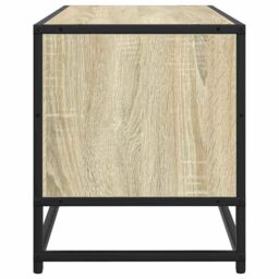 Berkfield Home TV Cabinet Sonoma Oak 100x34.5x40 cm Engineered Wood & Metal in Brown - thumbnail 5