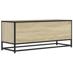Berkfield Home TV Cabinet Sonoma Oak 100x34.5x40 cm Engineered Wood & Metal in Brown - thumbnail 6