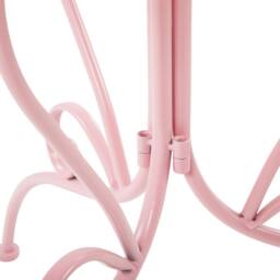 Wyld and Coco Evergarden Pink Powder-Coated Iron Bistro Table with Scrollwork - thumbnail 5