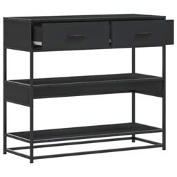Berkfield Home Console Table Black 90x35x80 cm Engineered Wood - Size: 90 x 35 x 80 cm - thumbnail 5