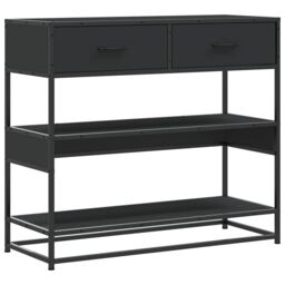 Berkfield Home Console Table Black 90x35x80 cm Engineered Wood - Size: 90 x 35 x 80 cm - thumbnail 2