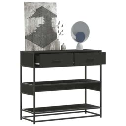 Berkfield Home Console Table Black 90x35x80 cm Engineered Wood - Size: 90 x 35 x 80 cm - thumbnail 1