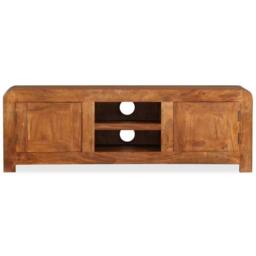 Berkfield Home TV Cabinet Solid Wood with Honey Finish 120x30x40 cm in Brown - Size: 120 x 30 x 40 cm - thumbnail 6