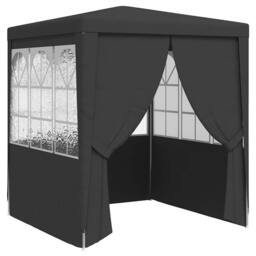 Berkfield Home Professional Party Tent Side Walls 2.5x2.5 m Anthracite 90 g/m ² in Black - thumbnail 3