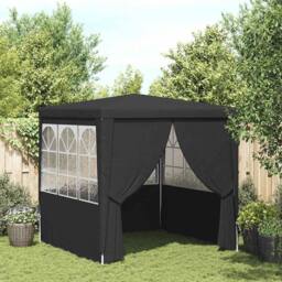 Berkfield Home Professional Party Tent Side Walls 2.5x2.5 m Anthracite 90 g/m ² in Black - thumbnail 2