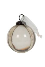 KDMD Coffee Ombre Glass Baubles Set of 6 - Modern Holiday Decor in White - thumbnail 2