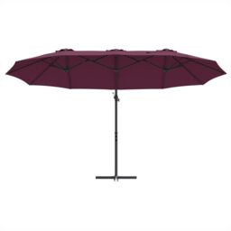 Berkfield Home Garden Cantilever Parasol with Lock Bordeaux red Large - thumbnail 5