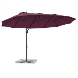 Berkfield Home Garden Cantilever Parasol with Lock Bordeaux red Large - thumbnail 3