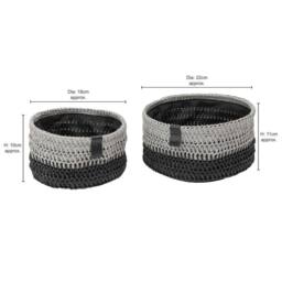 JVL Kenzi Round Storage Baskets- Set of 2 - thumbnail 8