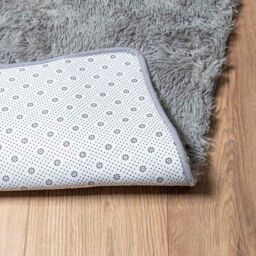 Berkfield Home Shaggy Rug High Pile NAVARRA Silver Grey 240x240 cm Polyester - Size: Medium - thumbnail 5