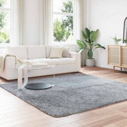 Berkfield Home Shaggy Rug High Pile NAVARRA Silver Grey 240x240 cm Polyester - Size: Medium - thumbnail 2