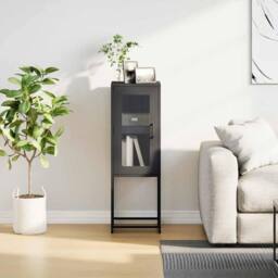 Berkfield Home Sideboard Black 36x39x107 cm Cold-rolled Steel - Size: 36 x 39 x 107 cm - thumbnail 4