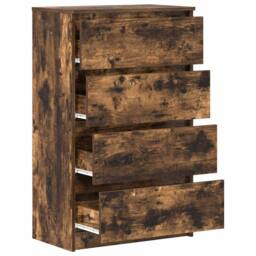 Berkfield Home Sideboard Smoked Oak 60x35x98.5 cm Engineered Wood in Brown - thumbnail 5