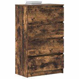 Berkfield Home Sideboard Smoked Oak 60x35x98.5 cm Engineered Wood in Brown - thumbnail 4